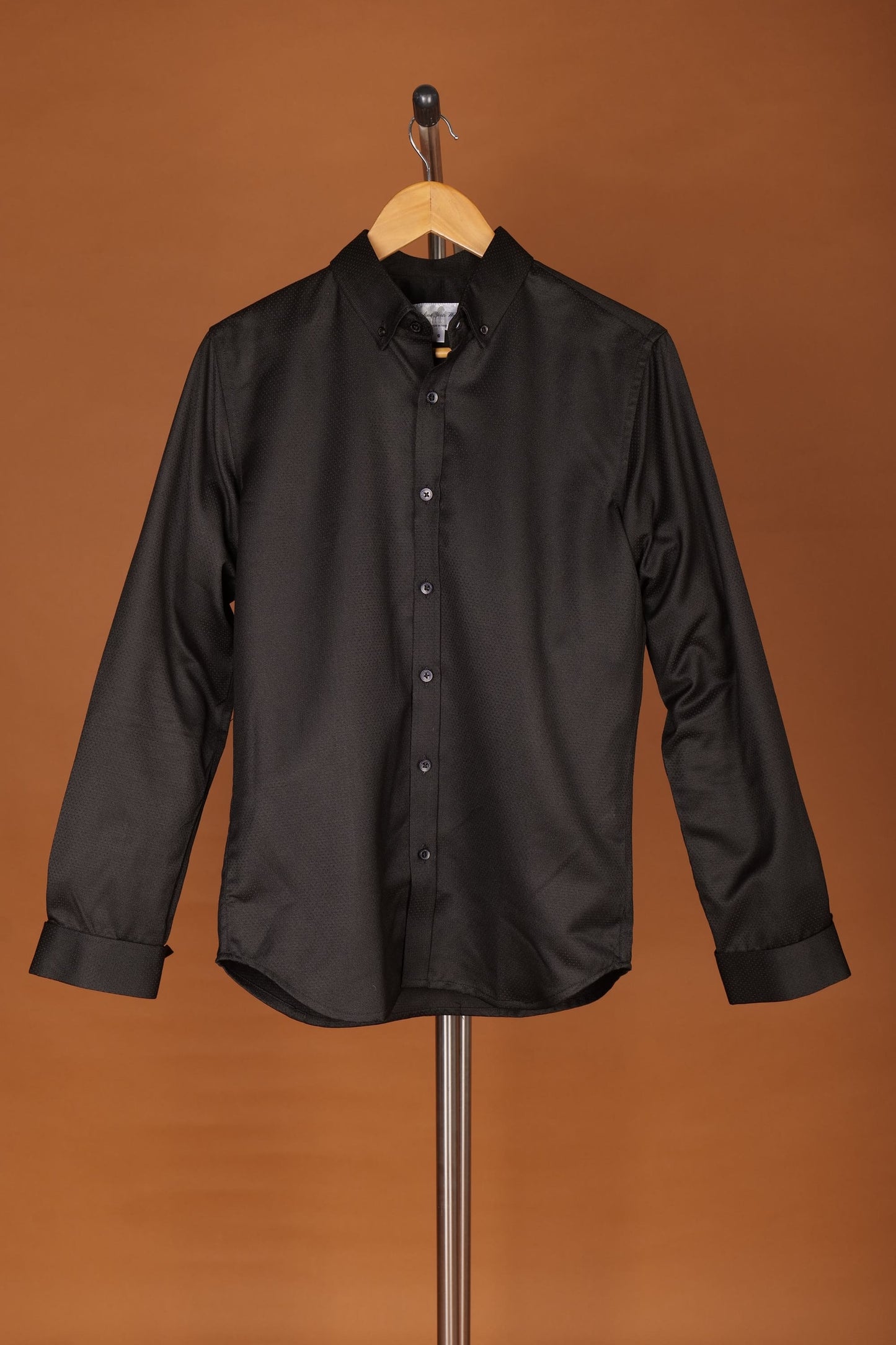 DYW 100% Egyptian Cotton Shirt – Tuxedo Button Edition (Black)