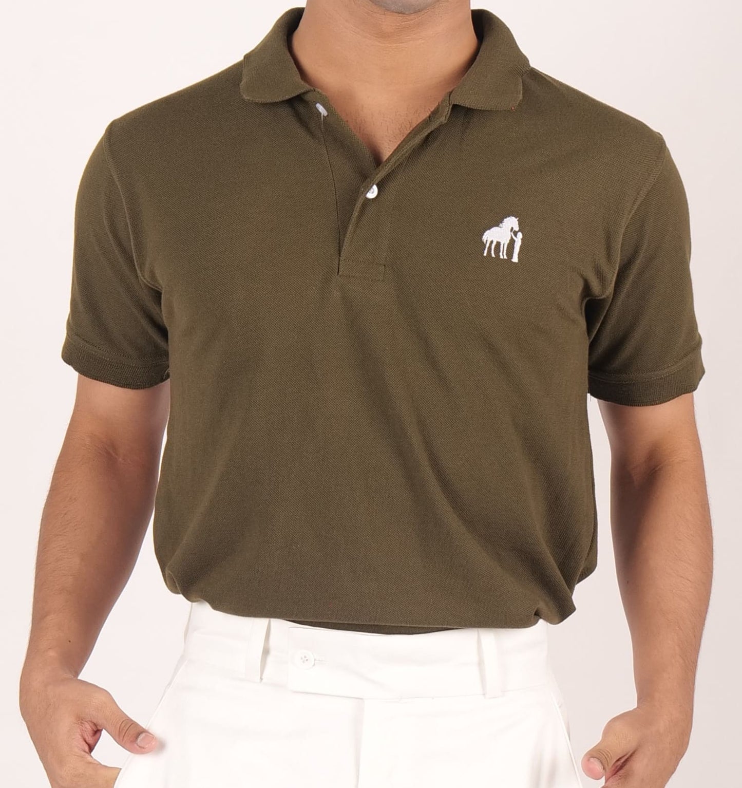 DYW 100% Premium Cotton Polo – Mehendi Green