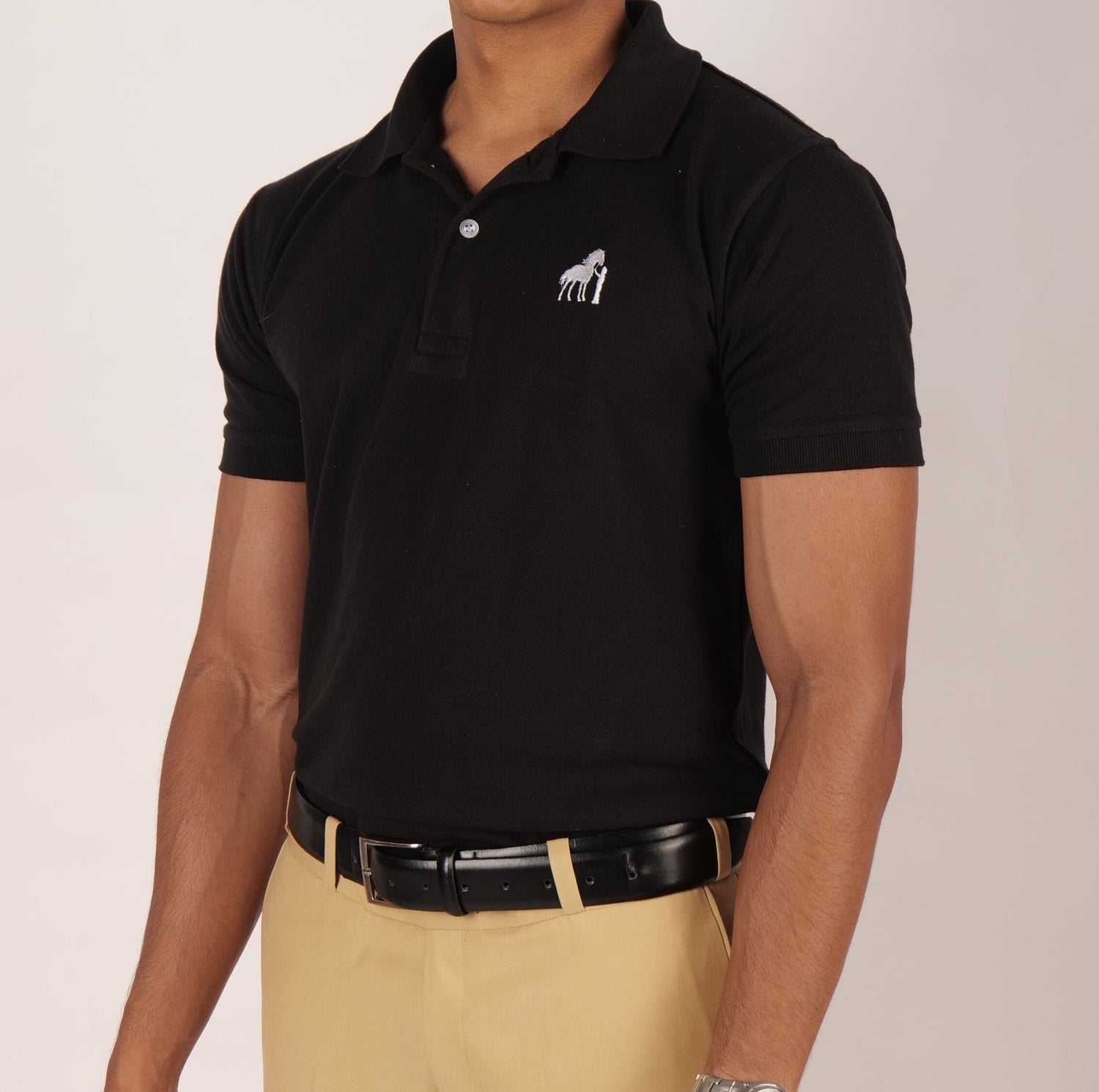 DYW 100% Premium Cotton Polo – Black