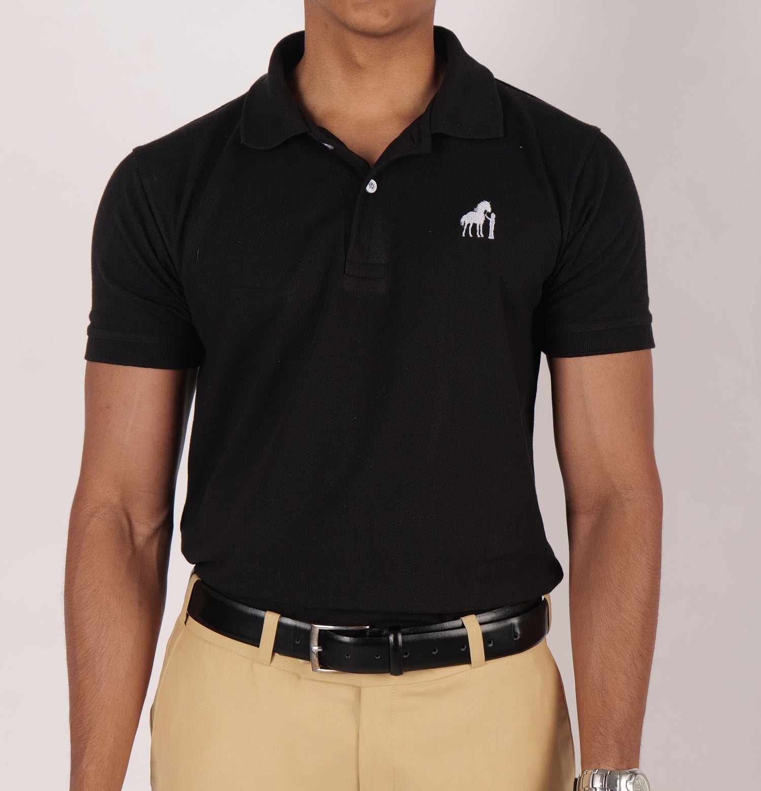 DYW 100% Premium Cotton Polo – Black