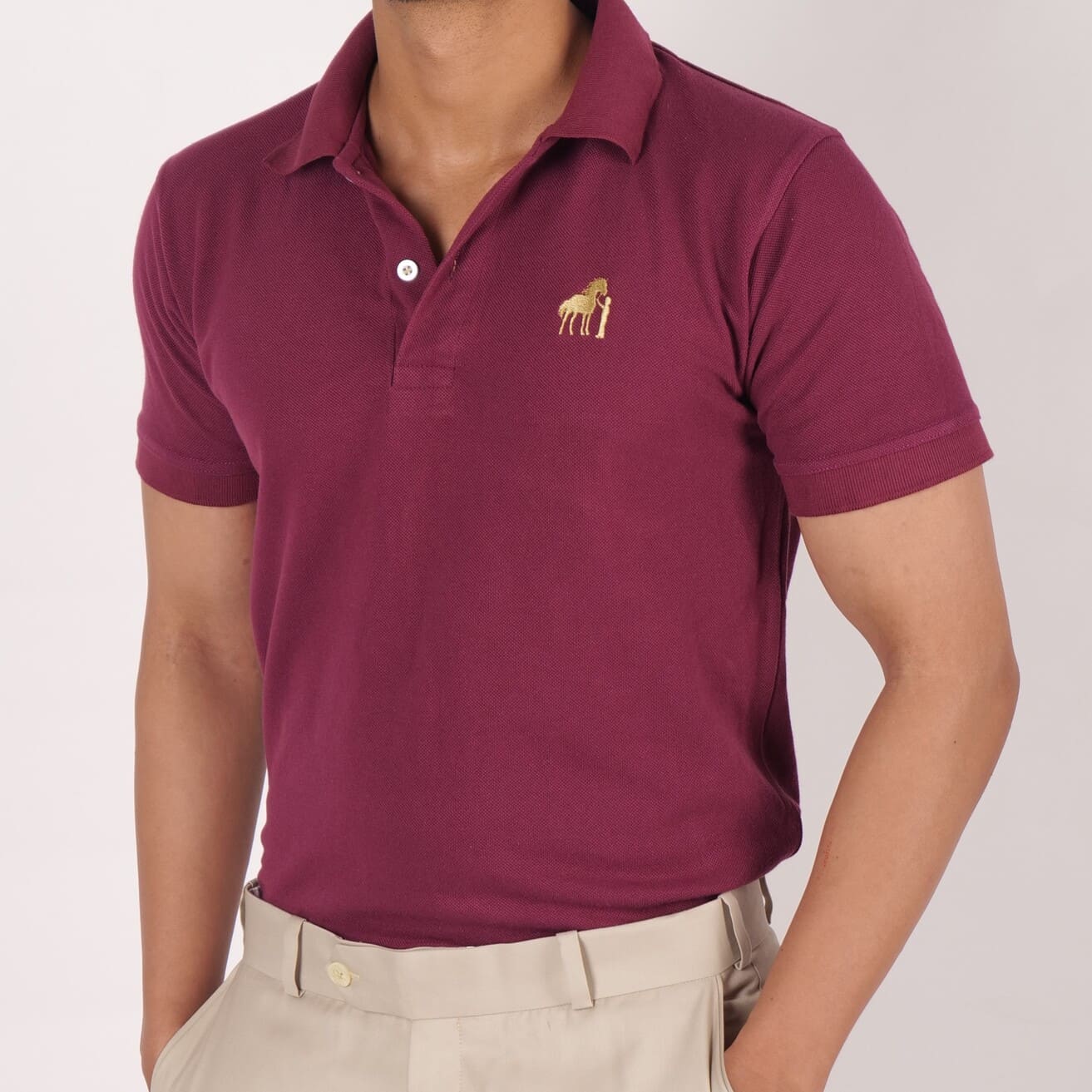 DYW 100% Premium Cotton Polo – Wine
