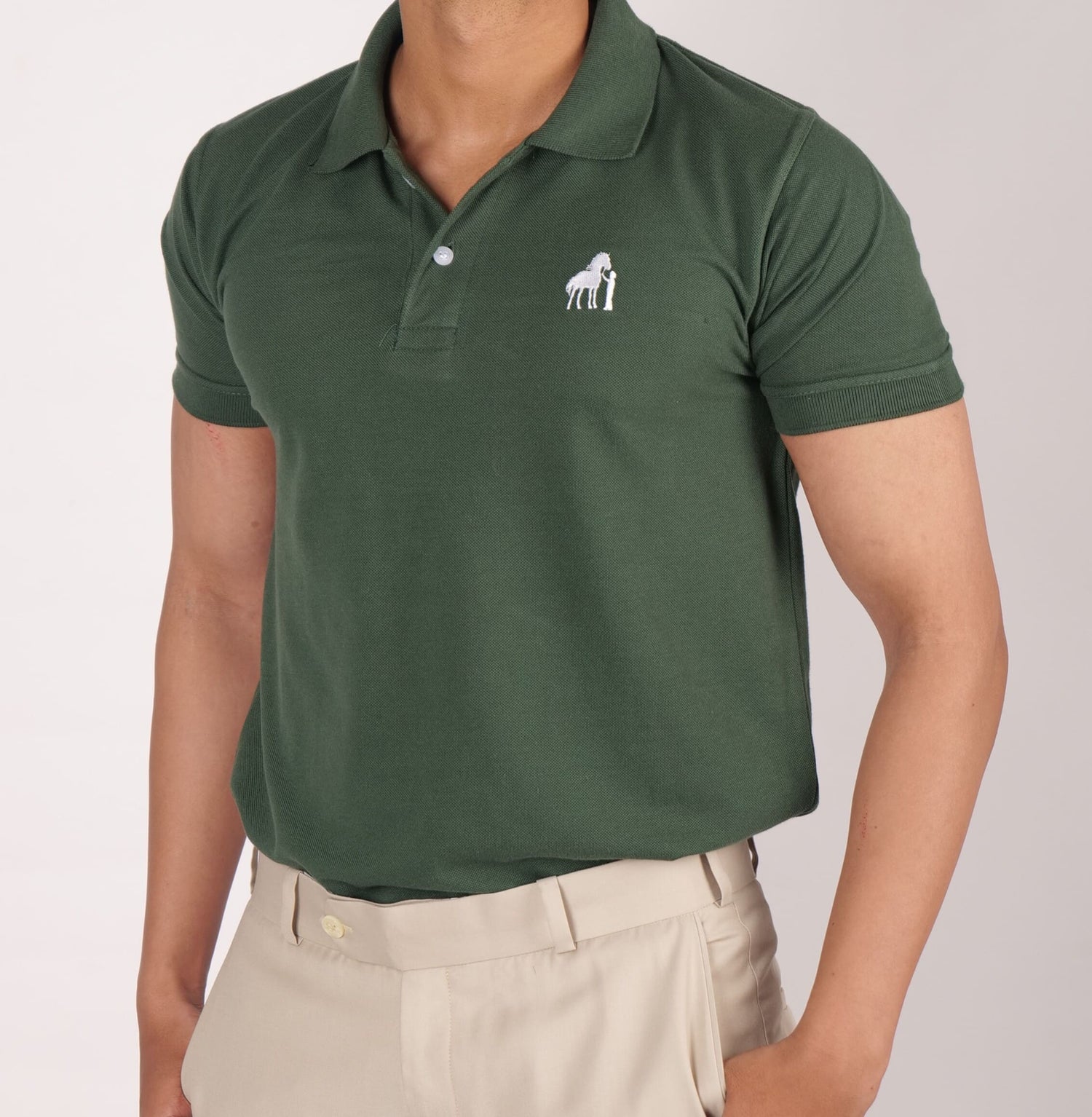 DYW 100% Premium Cotton Polo – Bottle Green