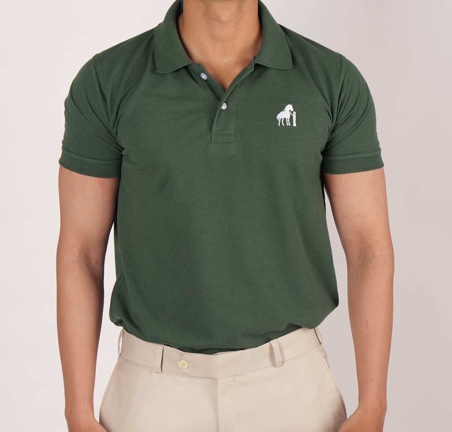 DYW 100% Premium Cotton Polo – Bottle Green