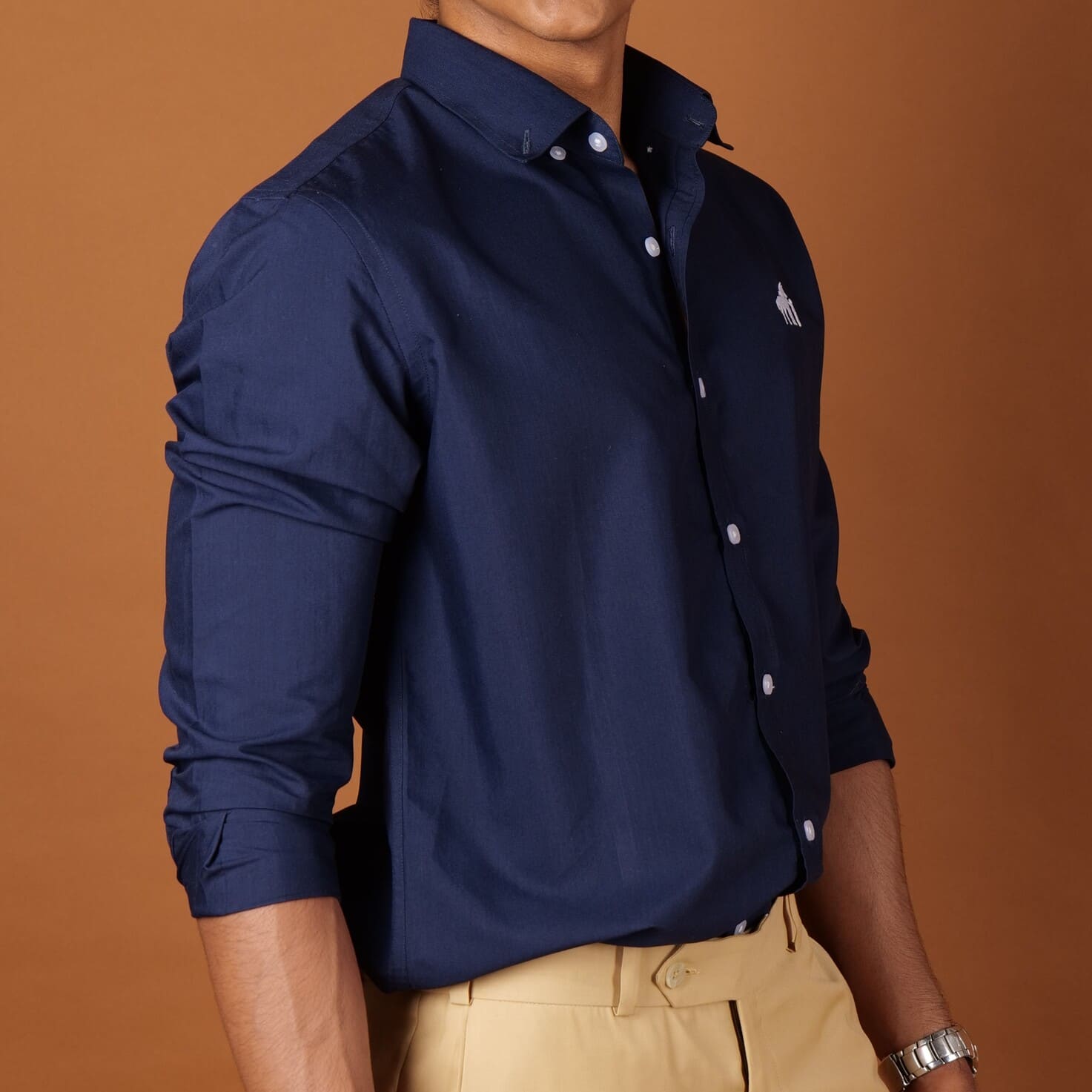 Imperial Solid Shirt – Navy Blue | 100% Premium Cotton