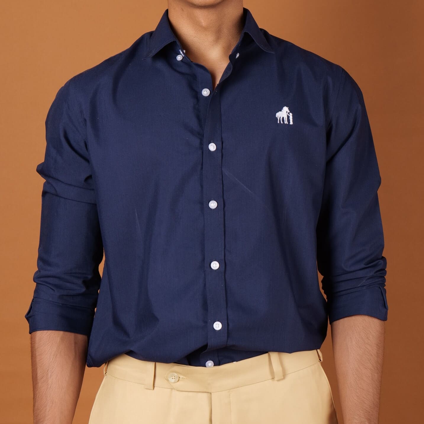 Imperial Solid Shirt – Navy Blue | 100% Premium Cotton