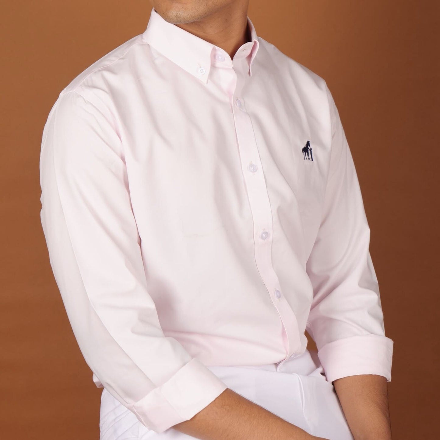 Eden Solid Shirt – Baby Pink | 100% Cotton